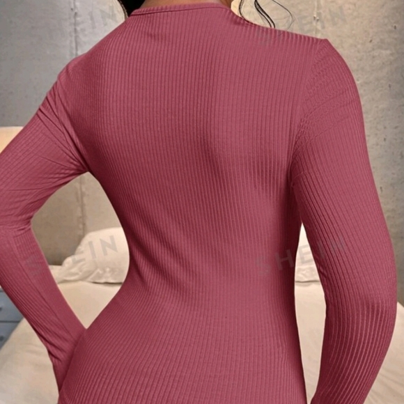 Button up Rib Knit Tee - Picture 3 of 3